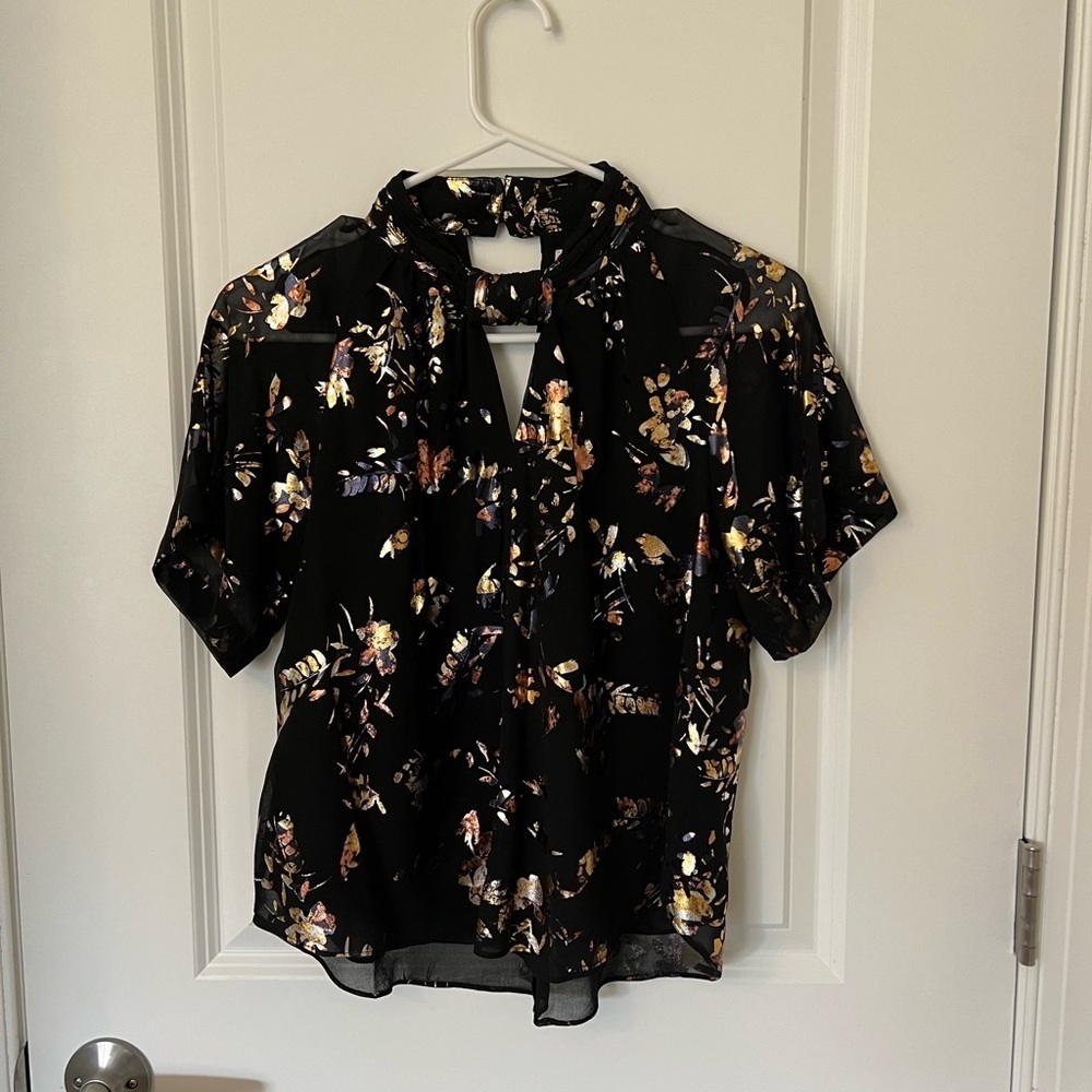 RACHEL Rachel Roy Black Floral Blouse - Picture 2 of 6